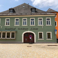 Gebäude des ehemaligen Gasthofs "Goldener Löwe" in Kirchenlamitz