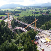 Teilerneuerung der historischen Echelsbacher Brücke © BSE AIRpix / Sebastian Jahn