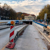 Ein- und Ausfahrt zum Münchner Altstadtringtunnel an der Prinzregentenstraße © StMB