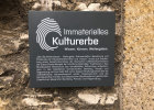 Schild mit der Auszeichnung "Immaterielles Kulturerbe"