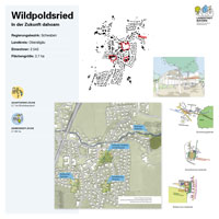 Projektsteckbrief der Gemeinde Wildpoldsried mit Plänen, Visualisierungen und den wichtigsten zahlen zum LANDSTADT-Projekt